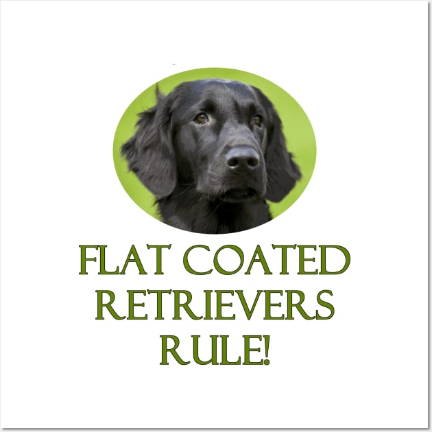 Flat Coated Retrievers Rule! Wall Art by Naves